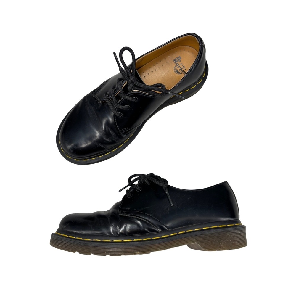 Dr Martens 1461 Oxford Shoes Smooth Black Leather 3 Eye Casual Women's Size 7